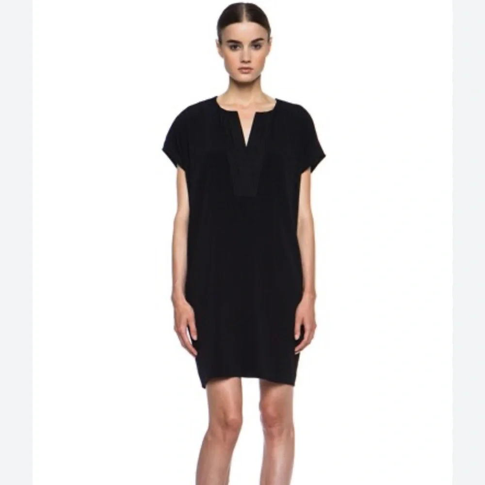 Vince Women’s Black‎ Pleated Open Front Sheath Dress